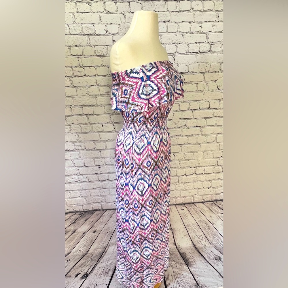 🆕 Felicity & Coco Print Ruffled Popover Maxi Dress - Picture 4 of 5